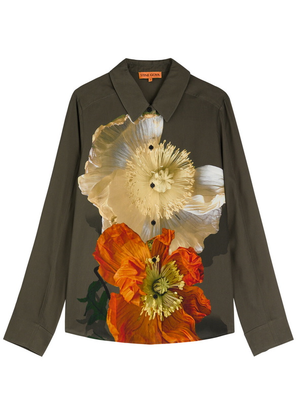 Photo: Stine Goya Felix Floral-print Shirt Brown