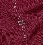 Ermenegildo Zegna - Striped Stretch Cotton-Blend Socks - Men - Burgundy