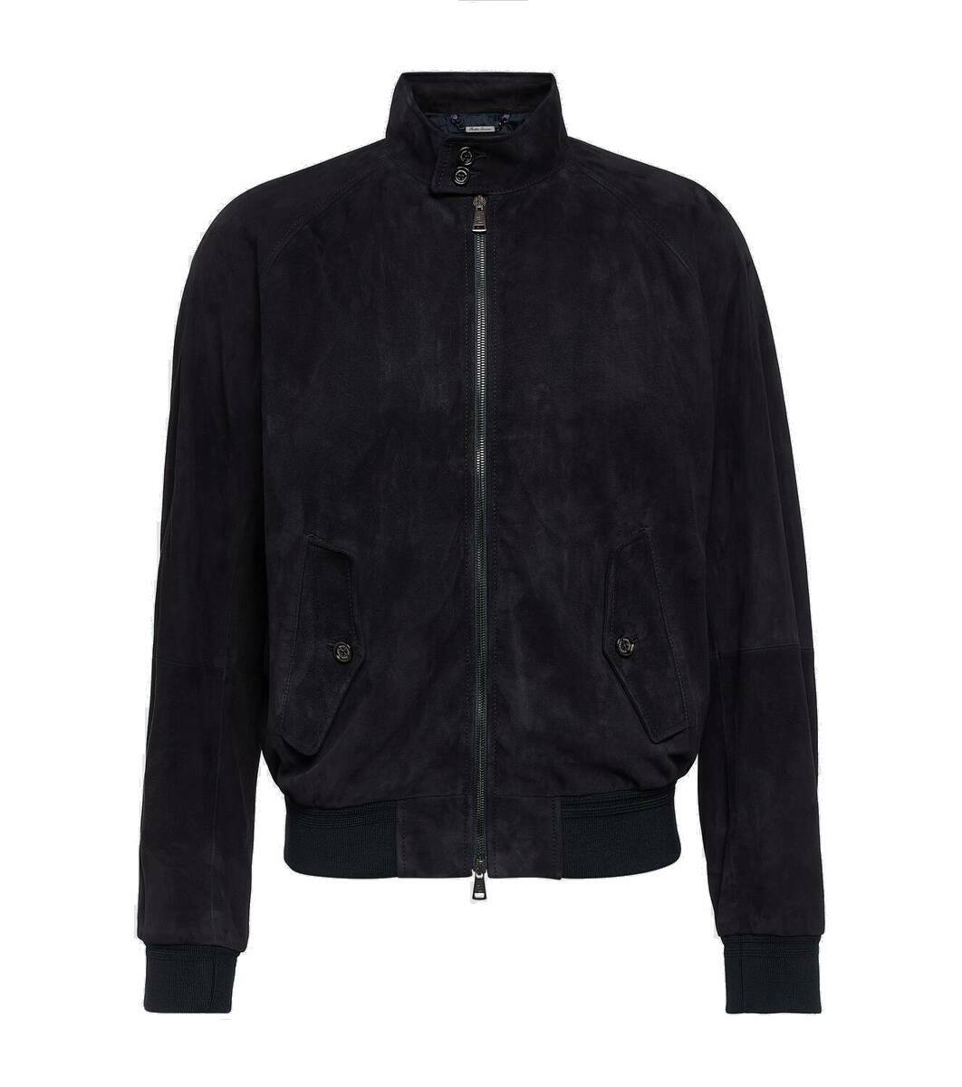 Ralph Lauren Purple Label Torrence suede bomber jacket Ralph Lauren ...