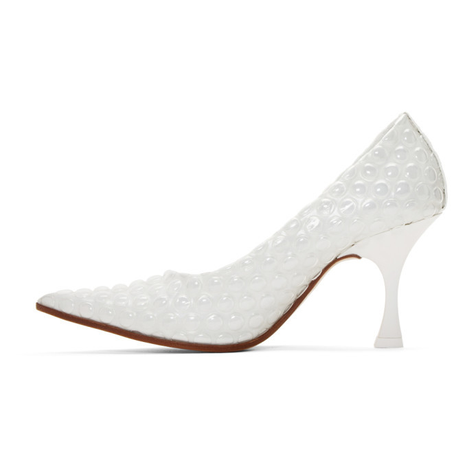 MM6 Maison Margiela White Bubble Wrap Heels MM6 Maison Margiela