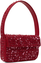 Staud Red Tommy Beaded Bag