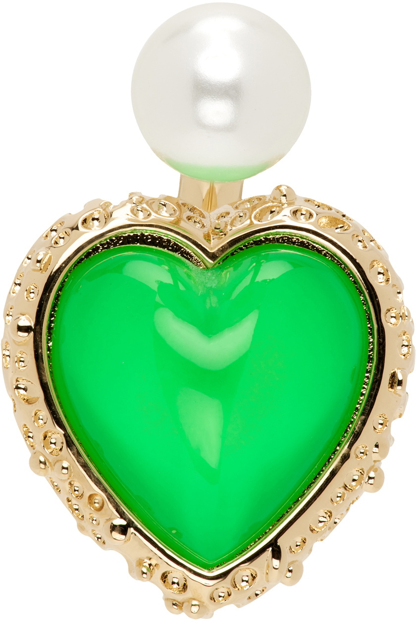 Safsafu Gold & Green Miss Limelight Single Earring