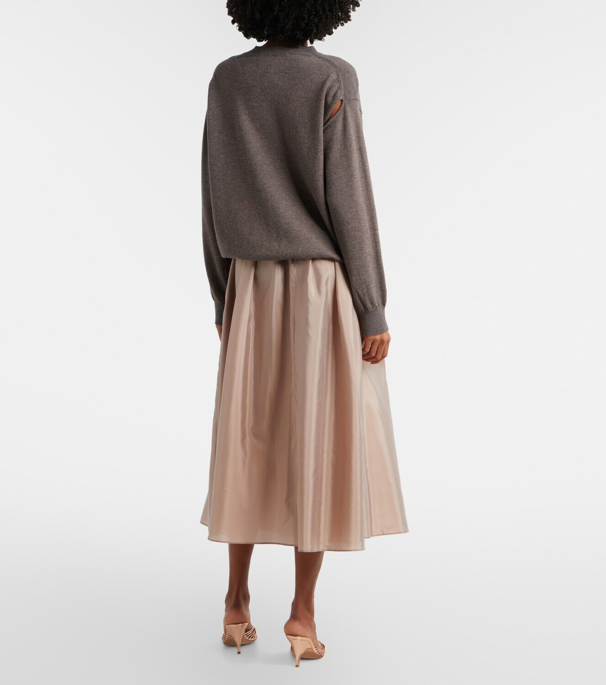 'S Max Mara Effetto pleated taffeta midi skirt