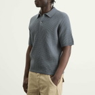 Norse Projects Men's Anholt Cotton Crepe Polo in Greyish Blue