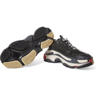 Balenciaga - Triple S Mesh, Nubuck and Leather Sneakers - Men - Gray