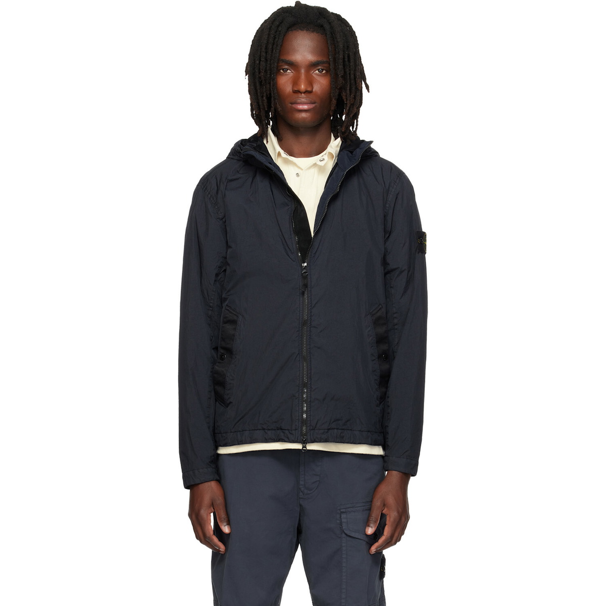 Stone Island Navy 4100001 Crinkle Reps NY Jacket
