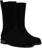 Youth Black Suede Ankle Boots