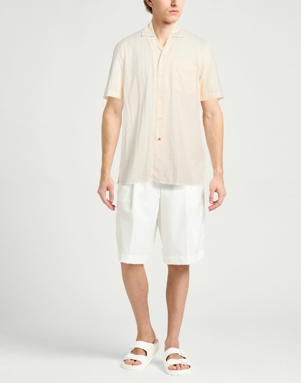 Isaia Mens Shirt Pastel in Yellow
