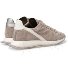 Rick Owens - New Vintage Runner Leather-Trimmed Suede Sneakers - Gray