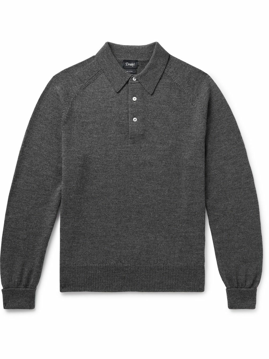 Drake's - Merino Wool Polo Shirt - Gray Drake's