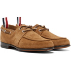 Thom Browne Tan Suede Flex Leather Sole Boat Shoes