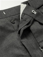 Officine Générale - Pierre Straight-Leg Belted Pleated Wool Suit Trousers - Gray