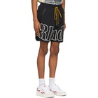 Rhude SSENSE Exclusive Black and White RH Logo Shorts