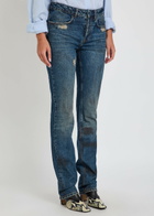 Aaron Esh Distressed Slim Straight-leg Jeans Denim