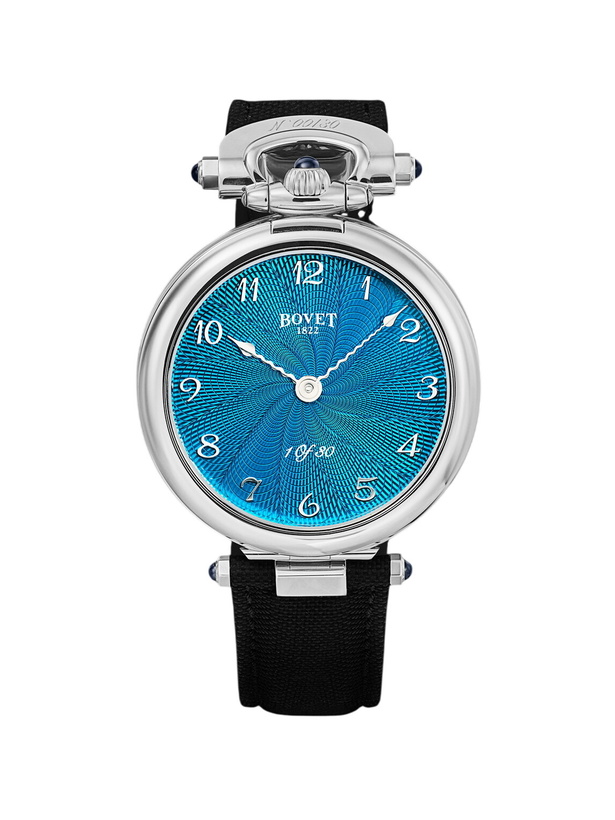Photo: Bovet - Monsieur BOVET Limited Edition Hand-Wound 43mm Titanium and Canvas Watch, Ref. No. AI43032