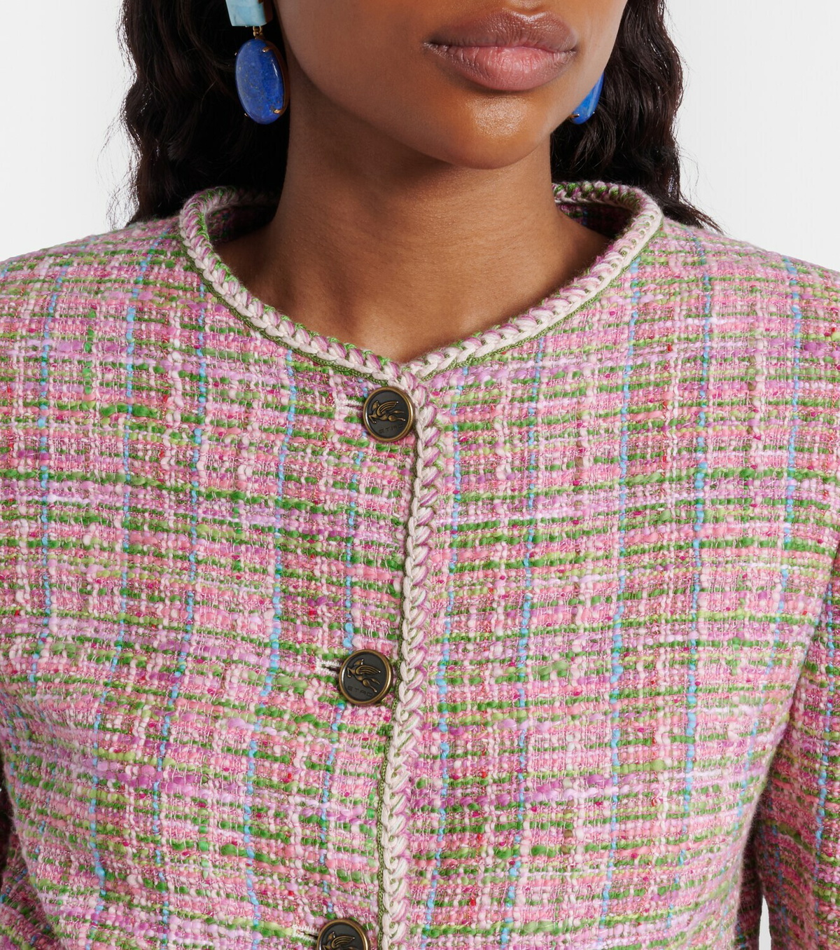 Etro Checked cotton-blend tweed jacket