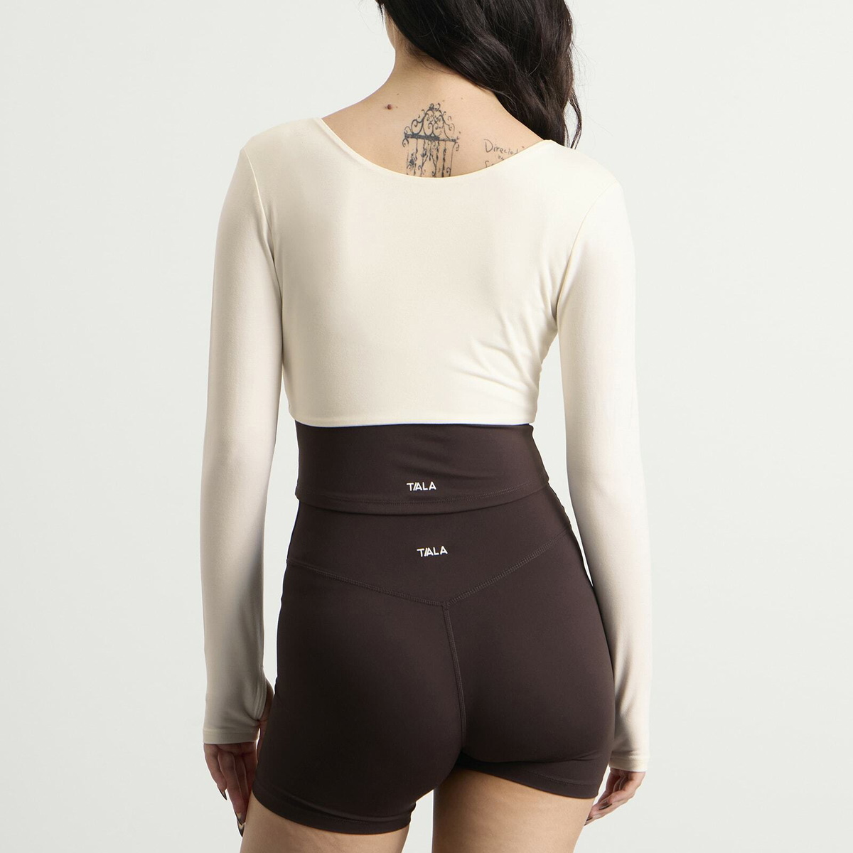 TALA Women's Tie Reversible Long Sleeve Top in Coconut Milk