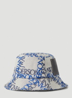 Double Logo Bucket Hat in Blue