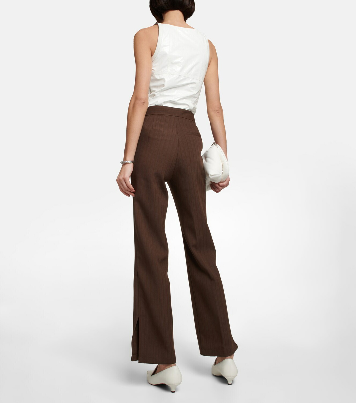 Jacques Wei High-rise split-hem straight pants