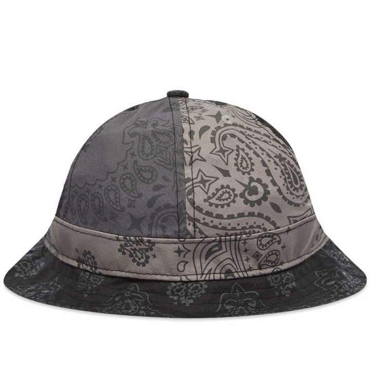 Photo: New Era Men's Paisley Explorer Bucket Hat in Black/Grey