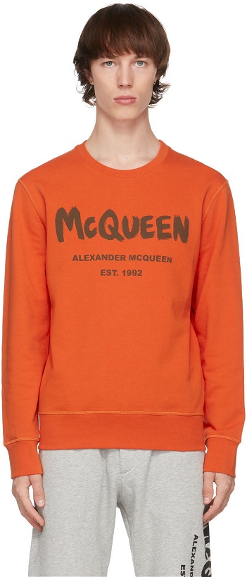 Photo: Alexander McQueen Orange Graffiti Sweatshirt