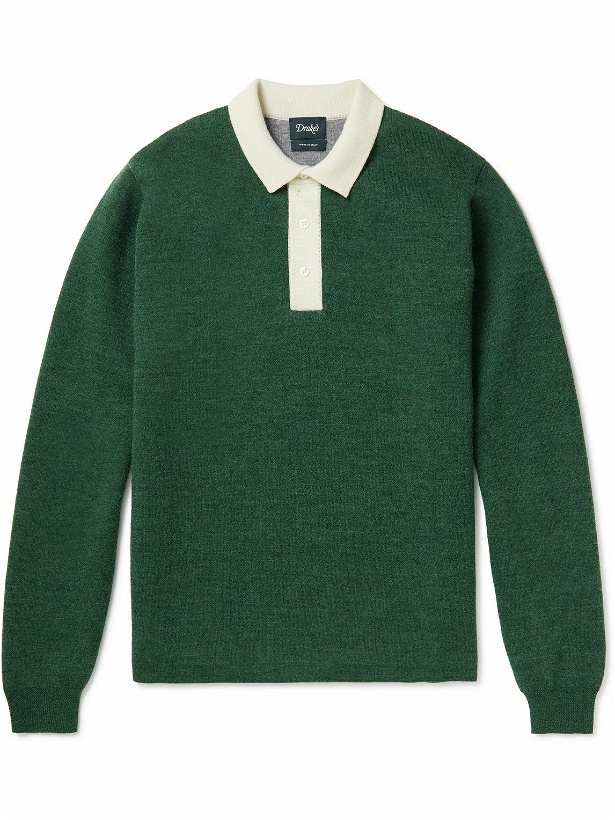 Photo: Drake's - Wool Polo Shirt - Green