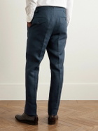J. Mueser - Waverly Slim-Fit Straight-Leg Linen Suit Trousers - Blue
