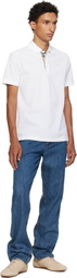 Burberry White Cotton Polo