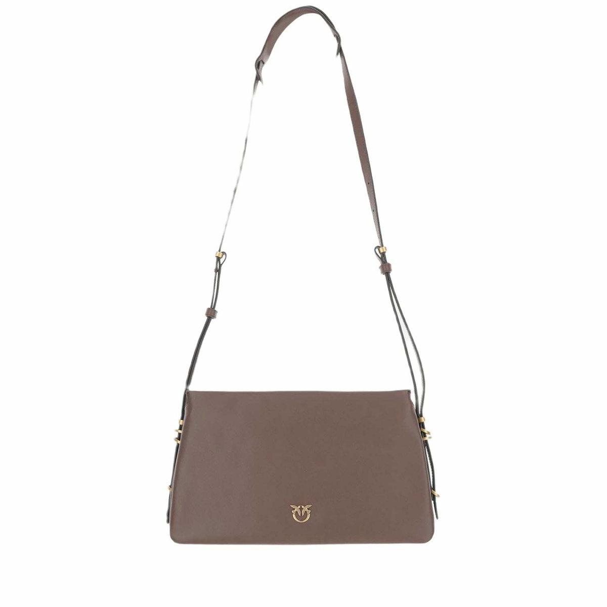 PINKO Gray Calf Leather Bos Taurus Shoulder Bag