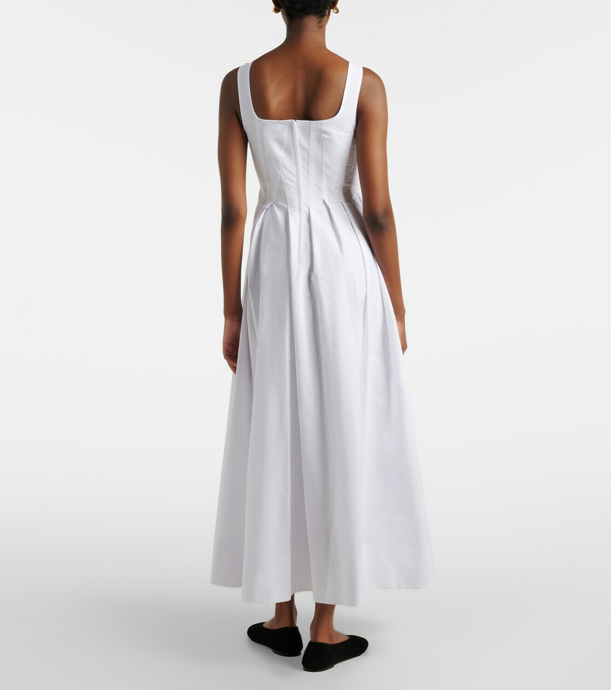 Sportmax Giro cotton canvas midi dress