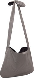 AMOMENTO Gray Stripe Large Shoulder Bag