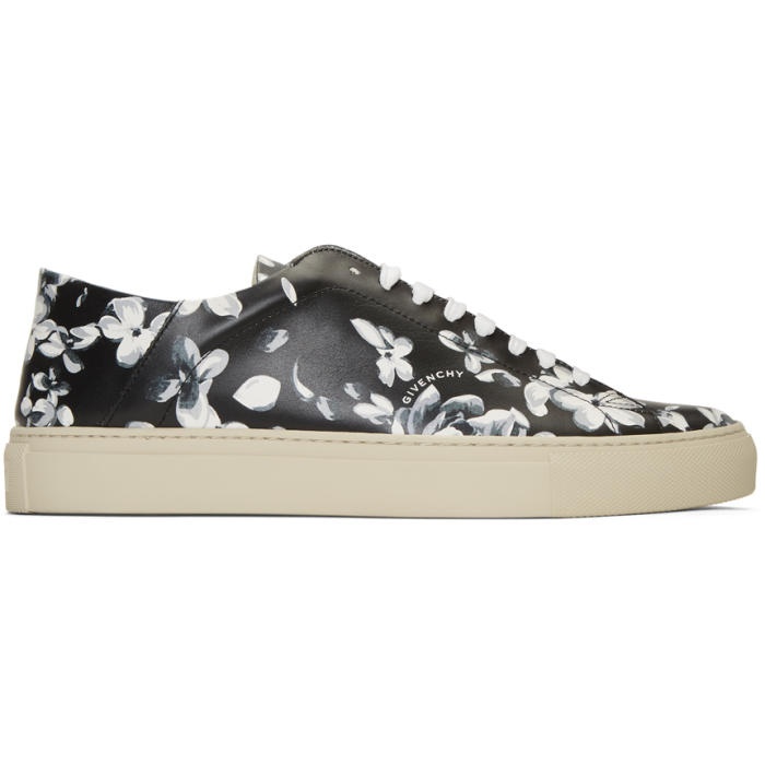 Photo: Givenchy Black and Grey Urban Street Floral Sneakers 