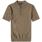A.P.C. Men's Gregoire Knit Polo Shirt in Khaki