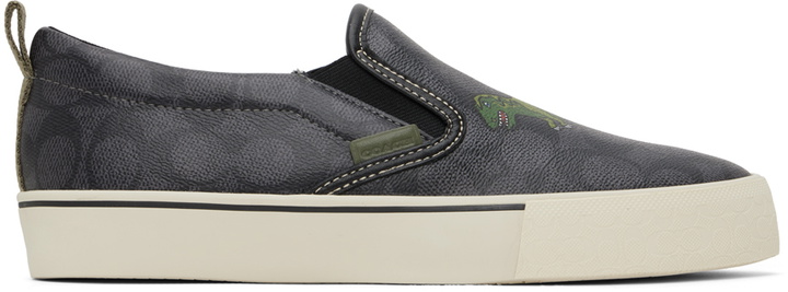 Photo: Coach 1941 Black Skate Rexy Slip-On Sneakers