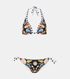 Dolce&Gabbana Capri printed halterneck bikini