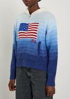 Polo Ralph Lauren Hooded Intarsia Cotton Jumper Navy