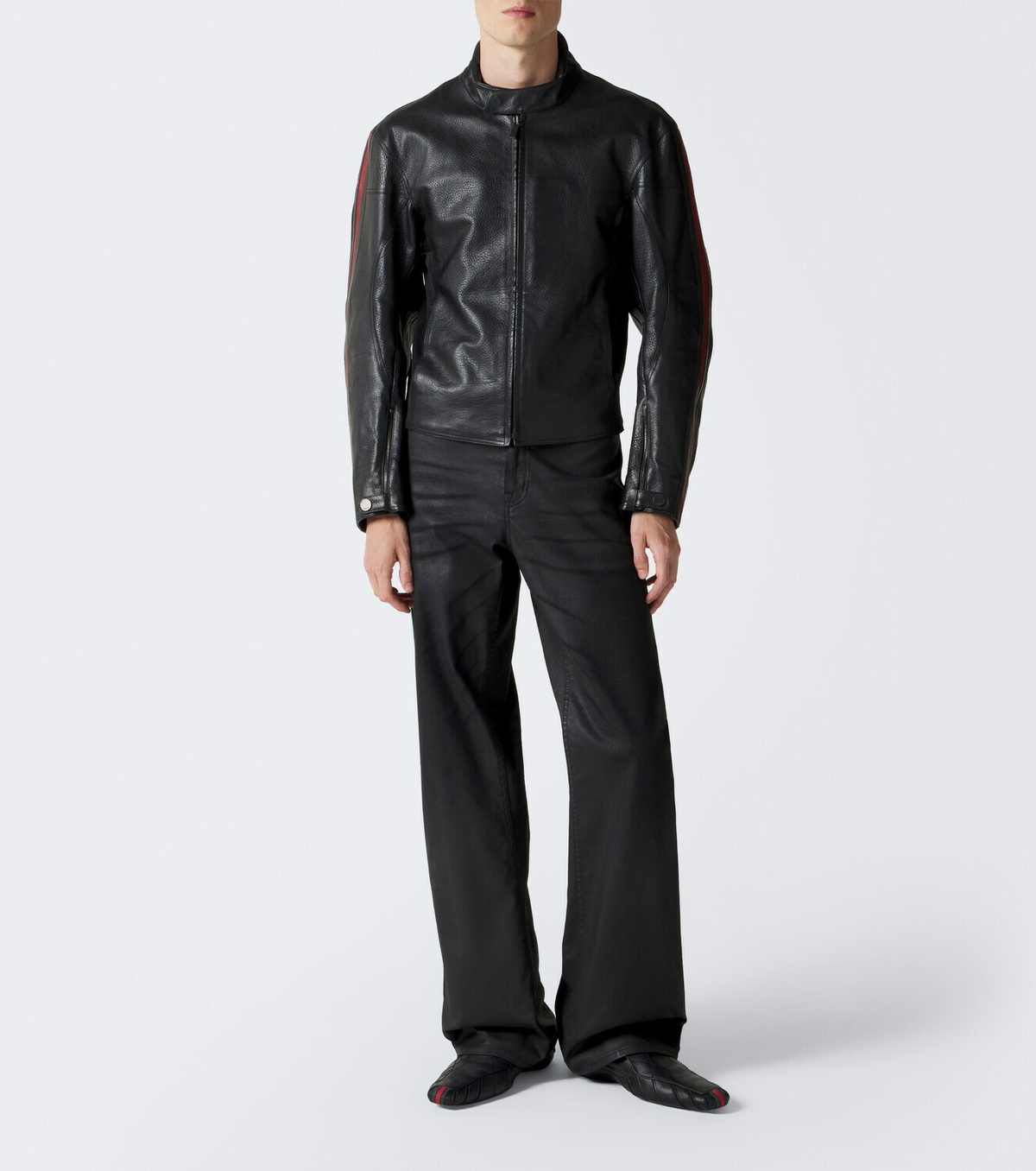 Gucci Mesh-trimmed leather loafers