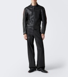 Gucci Mesh-trimmed leather loafers