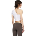 Telfar White Cropped Asymmetric Tank Top