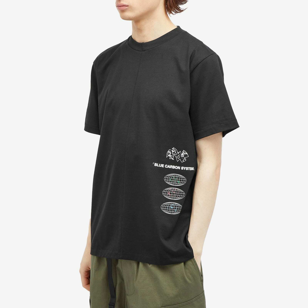 Space Available Men's Blue Carbon Systems Infographic T-Shirt in Black