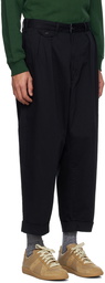 BEAMS PLUS Black Pleated Trousers