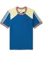 adidas Consortium - Wales Bonner Crochet-Trimmed Colour-Block Cotton-Jersey T-Shirt - Blue