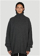Raf Simons - Rollneck Patched Sweater in Dark Grey
