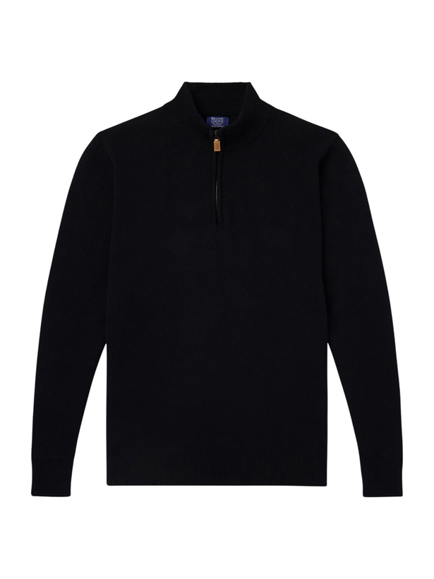 Photo: William Lockie - Wool Half-Zip Sweater - Black