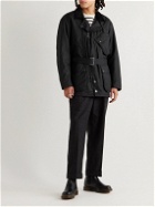 Barbour White Label - Engineered Garments Lenox Corduroy-Trimmed Waxed-Cotton Jacket - Black