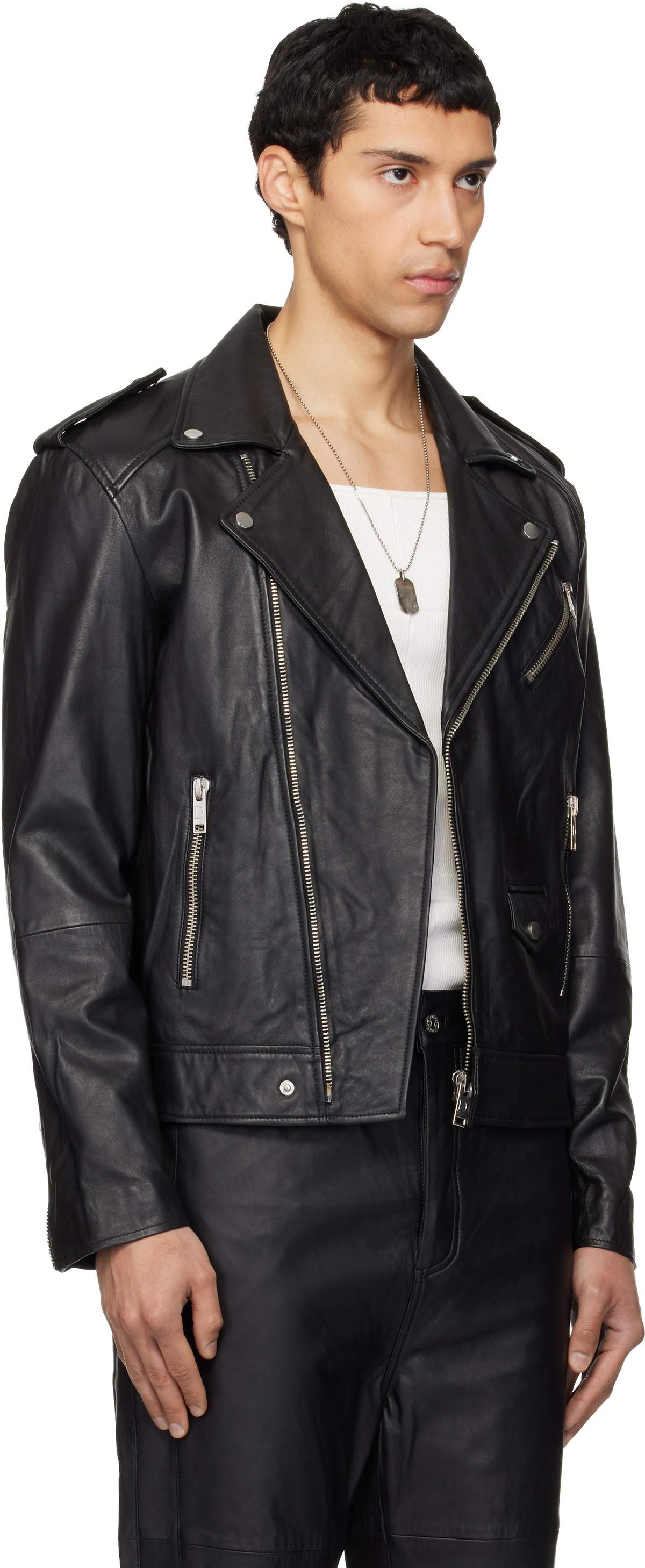 Deadwood Black River Leather Biker Jacket