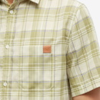 Loewe Men's Short Sleeve Check Shirt in Green/Yellow