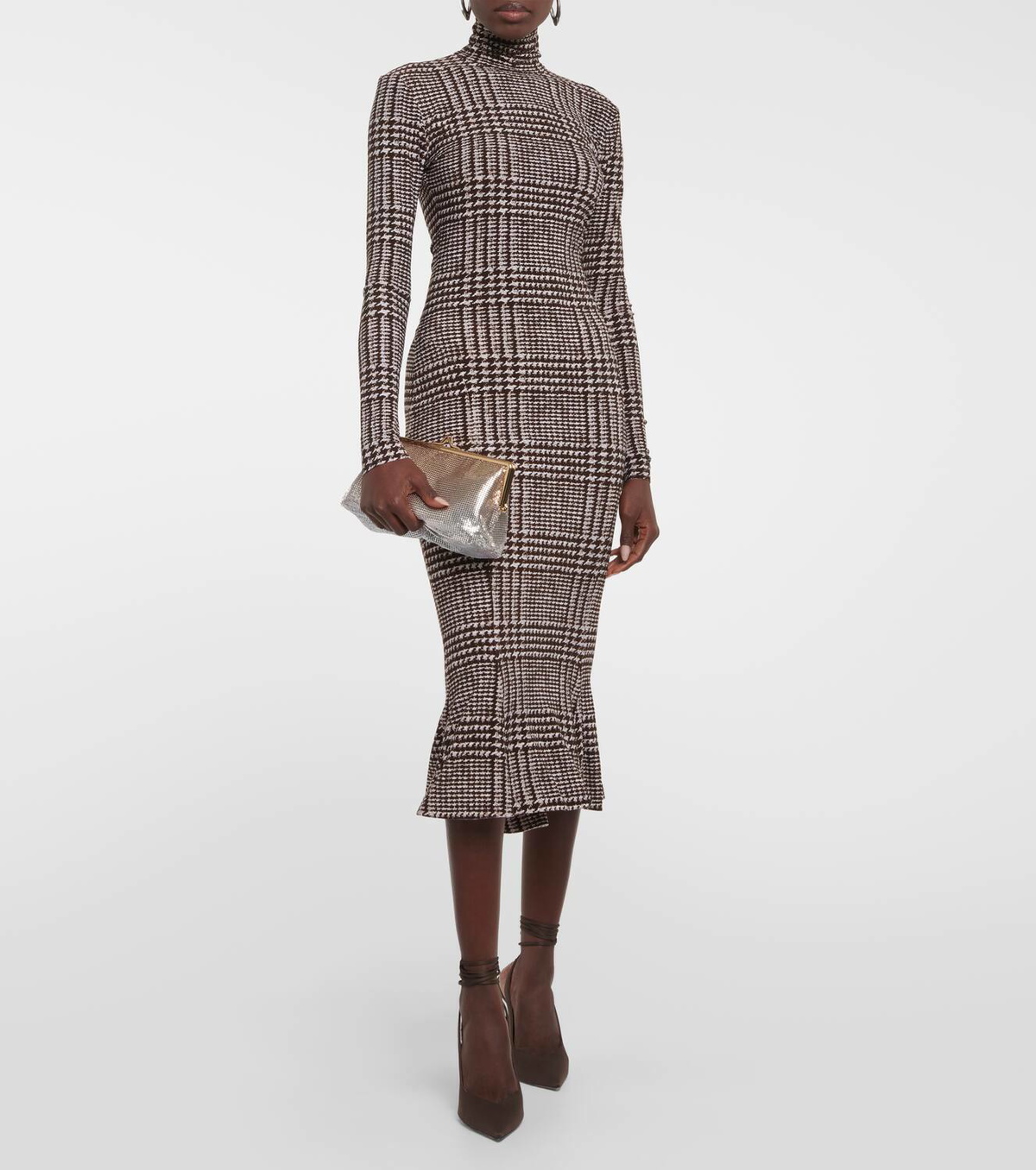 ☆関税込み☆【NORMA KAMALI】Checked midi dress Checked midi dress in black - Norma Kamali | Mytheresa