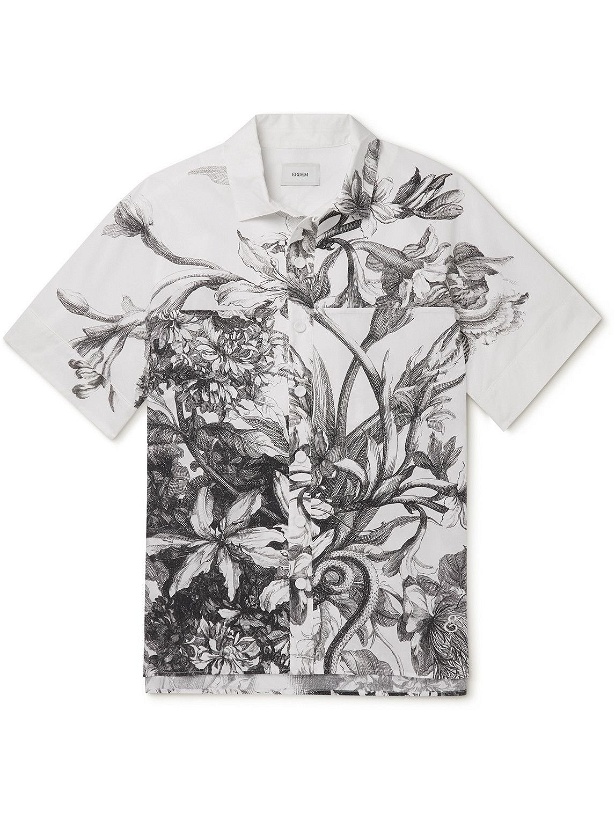 Photo: ERDEM - Convertible-Collar Printed Cotton-Poplin Shirt - White