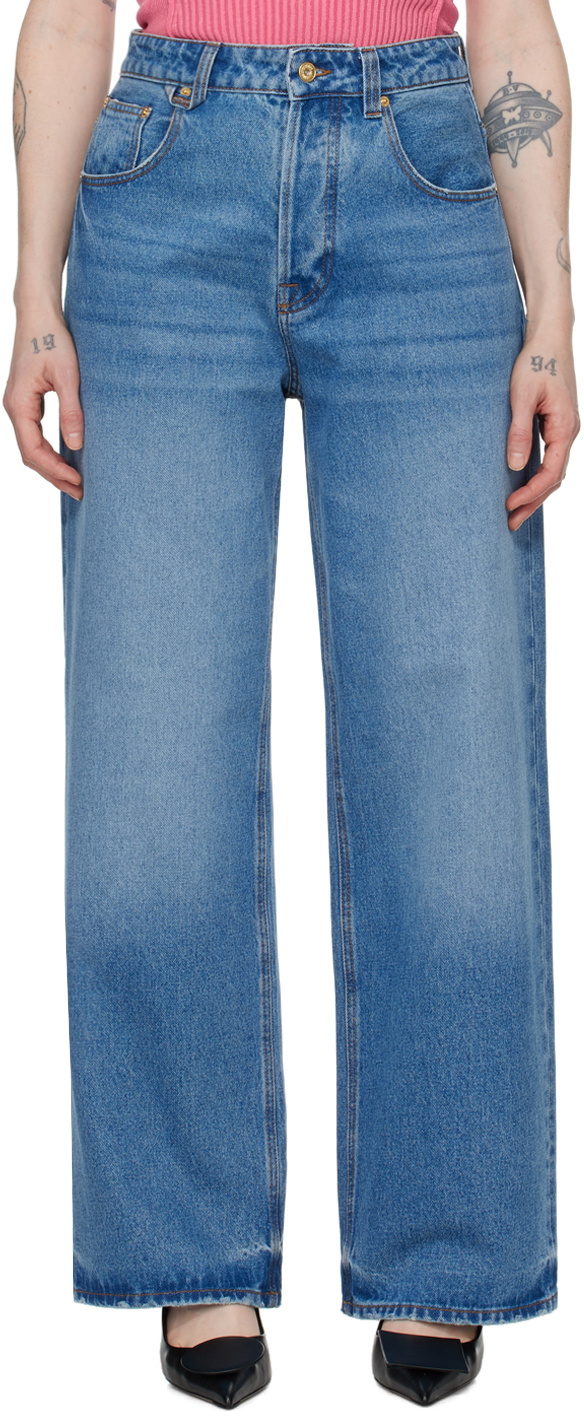 JACQUEMUS Blue Les Sculptures 'Le de-Nîmes large' Jeans Jacquemus